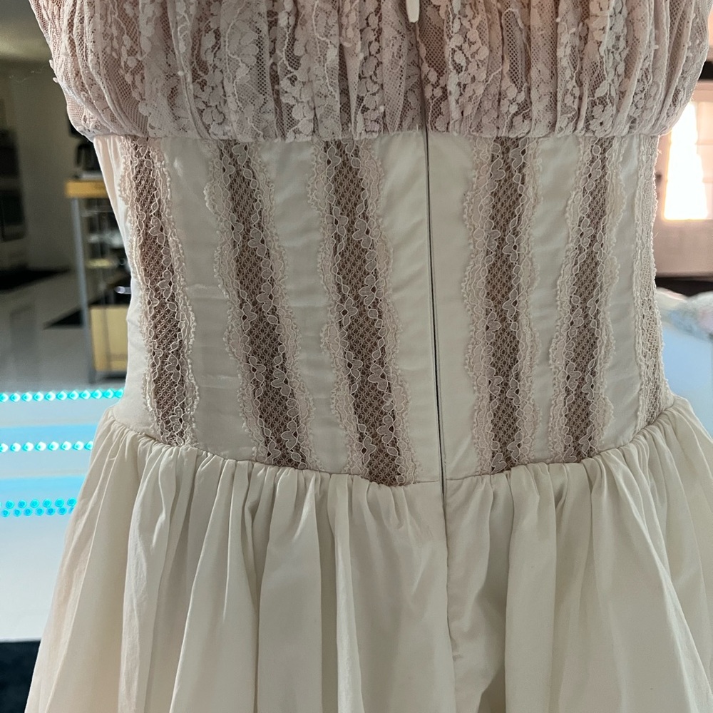 HOUSE OF CB Rosaria White Cotton Corset Mini Dress Sz M - Picture 7 of 8